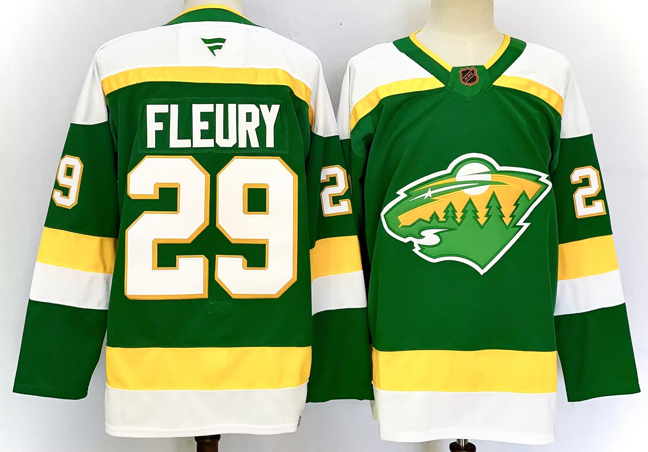 Men's Green Minnesota Wild #29 Marc-Andre Fleury 2024-25 Alternate Stitched Hockey Jersey